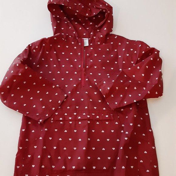 GYMBOREE Red Heart Raincoat size 5 - Picture 1 of 6